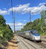 Late afternoon southbound Acela running on Track 3 as it approaches the station platforms